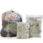 Mesh Laundry Bag Drawstring Closure & Name Tag 61x84cm - White