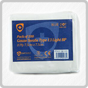 Gauze Swabs 7.5x7.5cm Non Sterile 1x100