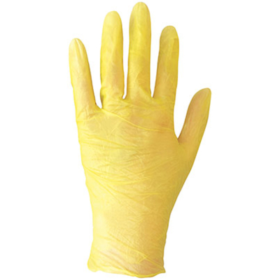Yellow Vinyl Large P/Free Gloves 10x100